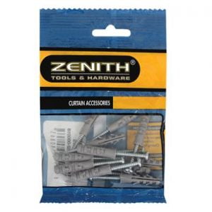CURTAIN PLUGS + SCREWS 10PCE      ZENITH