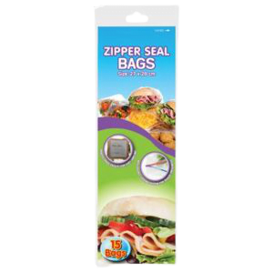 DISPOSABLE BAG ZIPPERSEAL 15PC 27x28cm