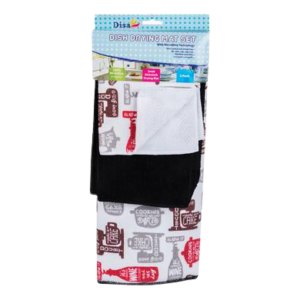 DISH DRAINING MAT MICROFIBRE 3PC SET