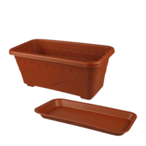 PLANTER W/TRAY 30x16x12cm PL RECT