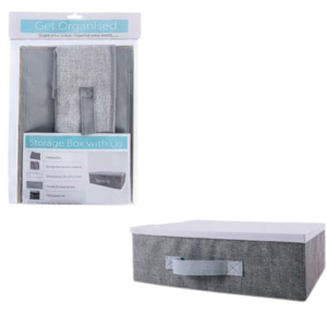 STORAGE BOX NON-WOVEN PL-LID 33x23x11cm