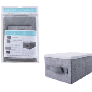 STORAGE BOX NON-WOVEN PL-LID 19x26x13cm