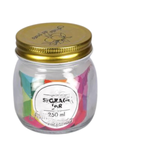 STORAGE-JAR GLS EMBOSSED 7.5x9cm 250ml