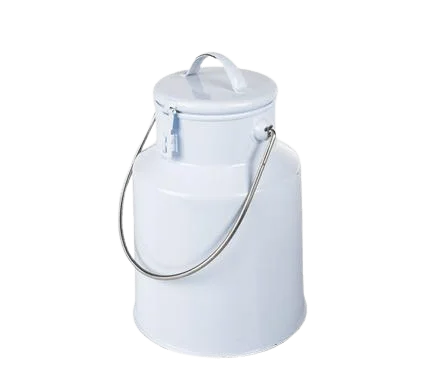 MILK CAN ENAMEL 29cm HIGH W/LATCH WHITE