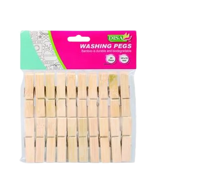 WASHING PEGS BAMBOO 60mm PACK-20
