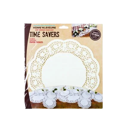 DOILIE PAPER RND WHITE 10PC 27cm