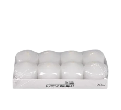 CANDLE VOTIVE 3.5cm 8pce WHITE SCENTED