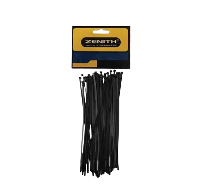 CABLE-TIES 4.8x200mm BLACK 50's   ZENITH