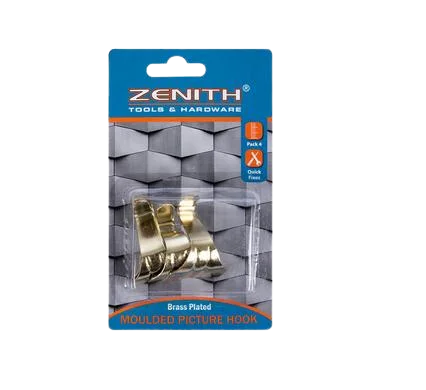 HOOK MOULDING BRASS PLATED 4PCE