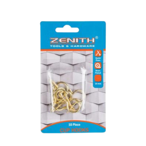 CUP-HOOKS BRASS-PL 25mm 10PCE     ZENITH