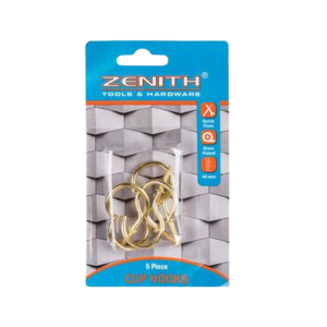 CUP-HOOKS BRASS-PL 40mm 5PCE      ZENITH