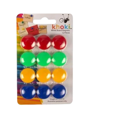 STATIONERY WHITEBOARD MAGNETS 12PC