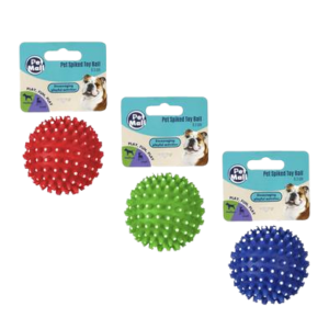 PET DOG TOY VINYL BALL SPIKED 6.5cm
