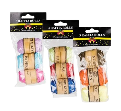 Paper Raffia Asstd Colors 5Mmx10M