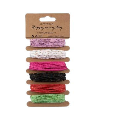 RAFFIA PAPER 6 ASSTD COLORS 5mmx5m