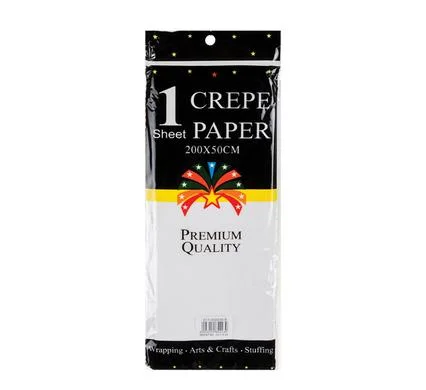 PAPER CREPE SHEET WHITE    50x200cm