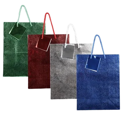 GIFT-BAG METALLIC PAPER MED 18x23cm EMB