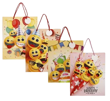 GIFT-BAG PPR LRG EMOJI GLITTER 26x32cm