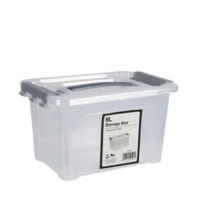 Storage Box Clear/Grey 9L 32.5X22X18Cm