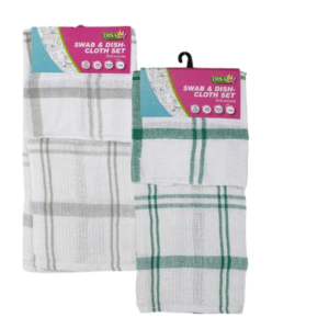 Dish Cloth + Swab Set 2Pc Honeycomb