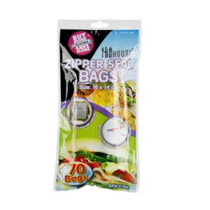 DISPOSABLE BAG ZIPPERSEAL 70PC 16x14cm