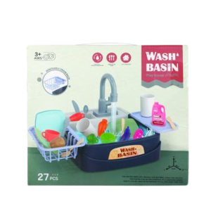 PLAYSET WASHUP BASIN RUNNING WATER 27PC