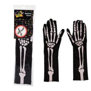 DRESS UP ACCESS GLOVES SKELETON LONG