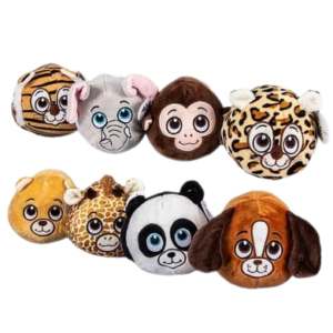 PLUSH NOVELTY ANIMAL BALL ASSTD 11cm