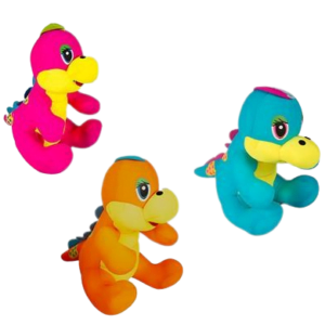 PLUSH BRIGHT DINO W/FOAMBEADS 38cm
