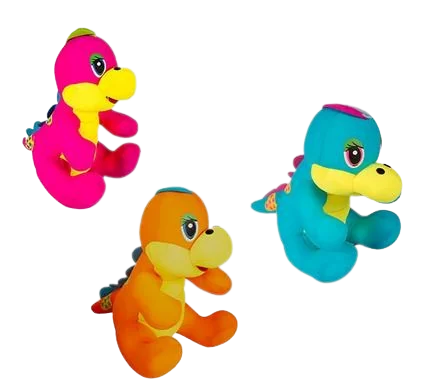 PLUSH BRIGHT DINO W/FOAMBEADS 38cm