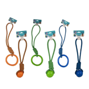 PET DOG TOY ROPE AND TPR ASSTD 35-50cm