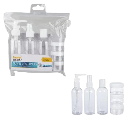 TRAVEL BOTTLE SET IN POUCH 6PCE
