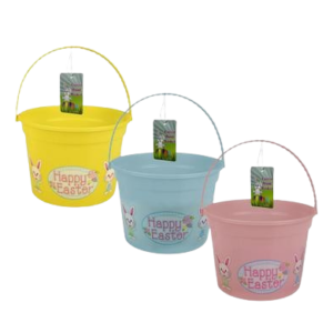 EASTER HUNT BASKET PLASTIC W/HANDLE ASS